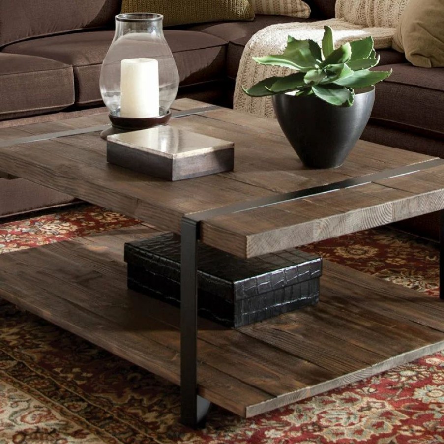 Coffee & Accent Tables * | Bolton Furniture, Inc. Modesto 42 L Reclaimed Wood Coffee Table, 48