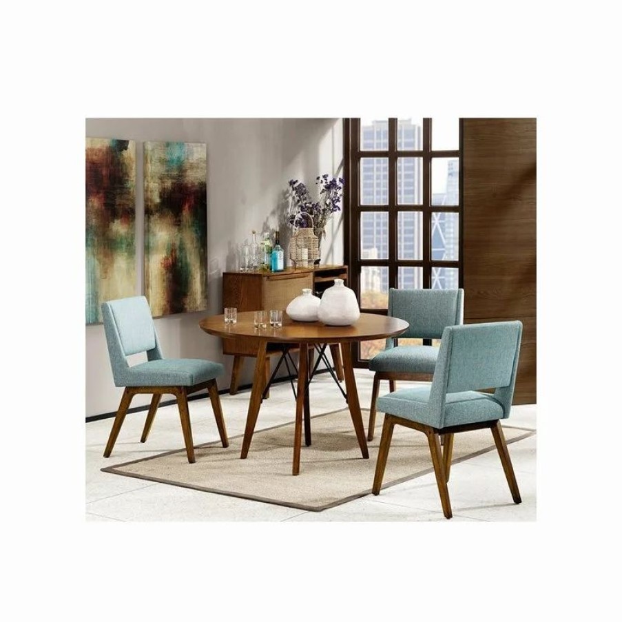 Chairs * | Olliix The Sevan Dining Chair, Blue, Polyester, Set Of 2