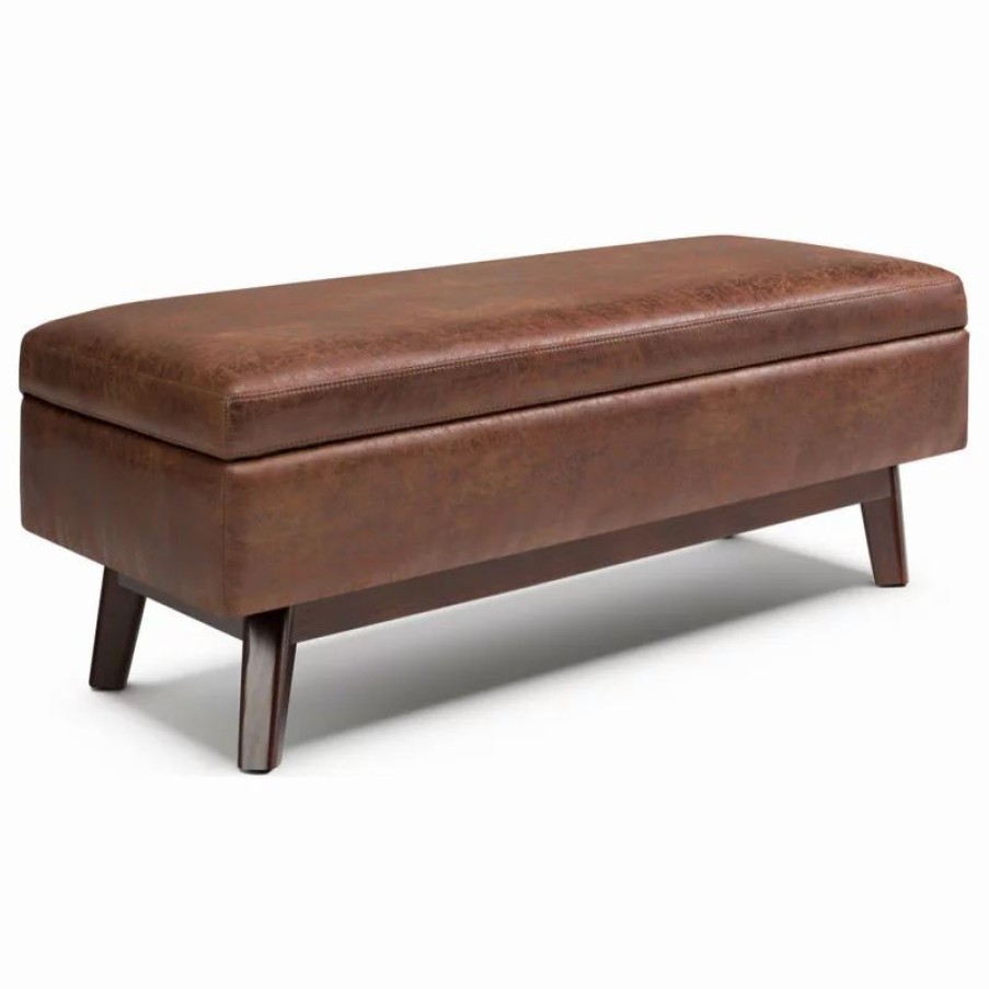 Footstools & Ottomans * | Simpli Home Ltd. Owen Rectangular Storage Ottoman