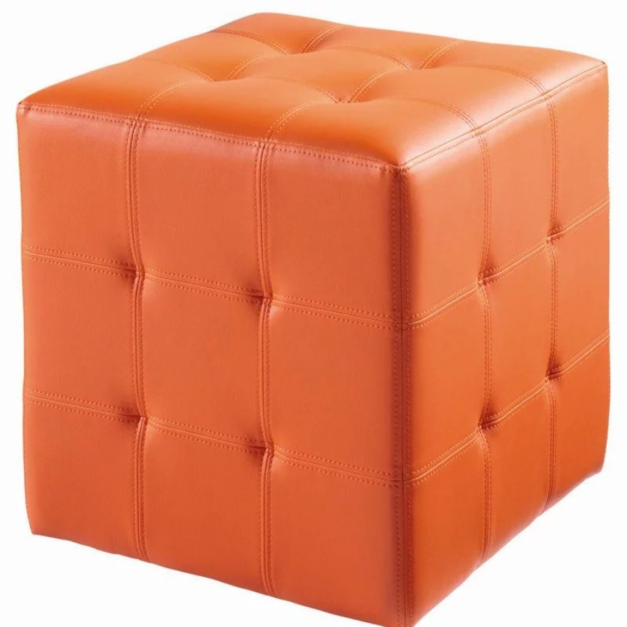 Footstools & Ottomans * | Sunpan Modern Home Dario Ottoman, Orange