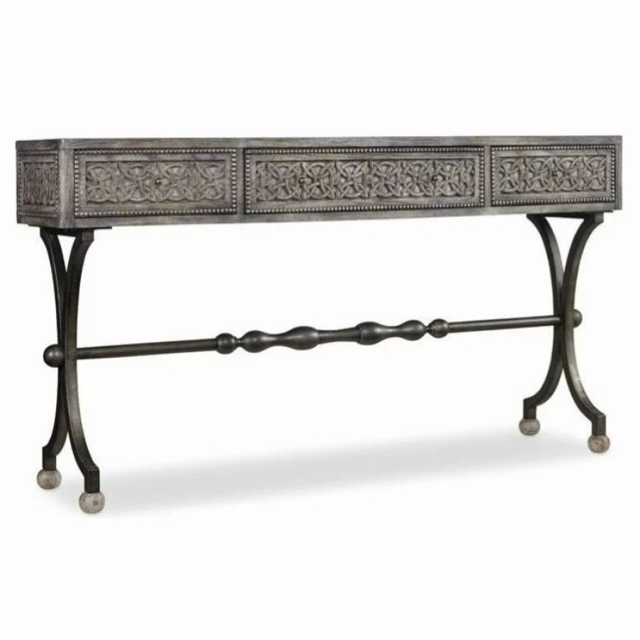 Console Tables * | Beaumont Lane 3-Drawer Console Table In Weathered Gray