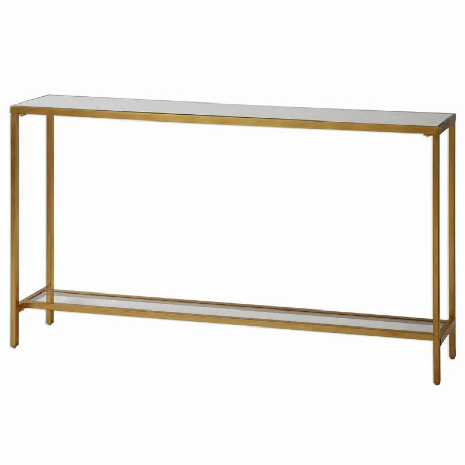 Console Tables * | Uttermost Hayley Gold Console Table