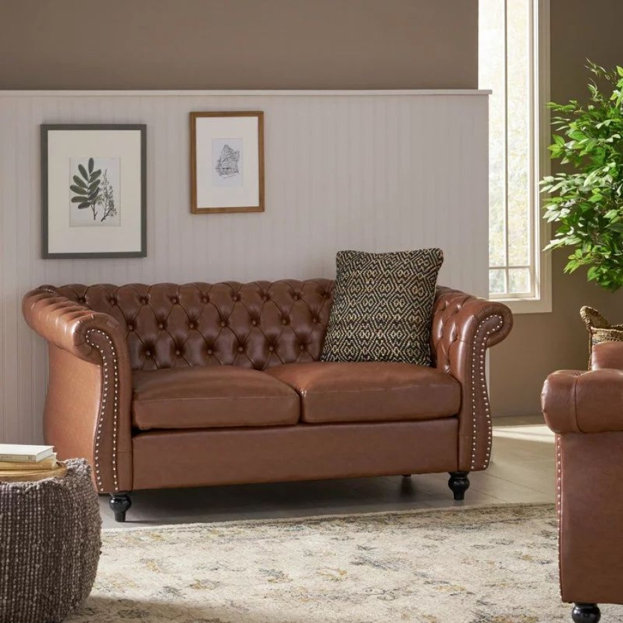 Sofas & Sectionals * | Gdfstudio Chaim Chesterfield Loveseat