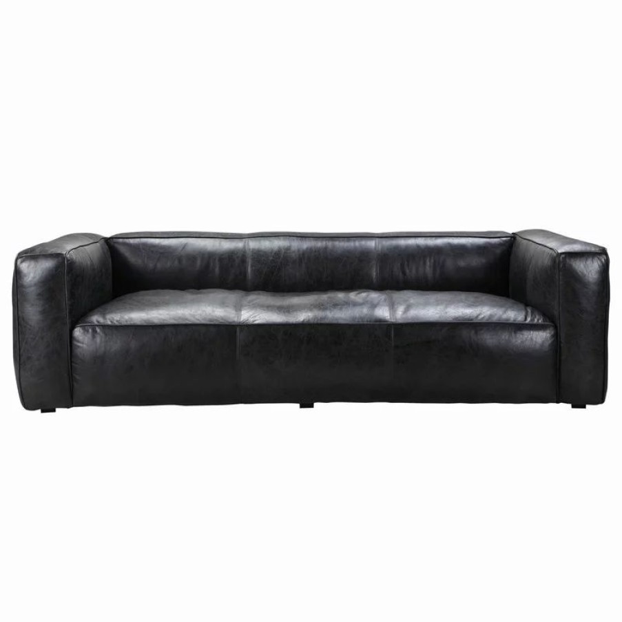 Sofas & Sectionals * | Moe'S Home Collection Kirby Sofa Darkstar Black Leather