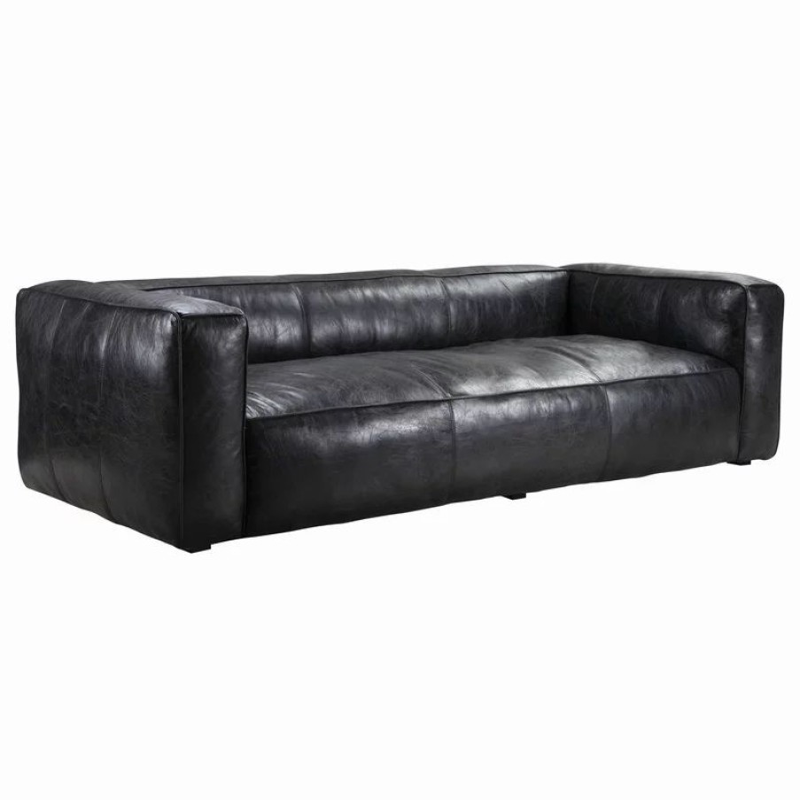 Sofas & Sectionals * | Moe'S Home Collection Kirby Sofa Darkstar Black Leather