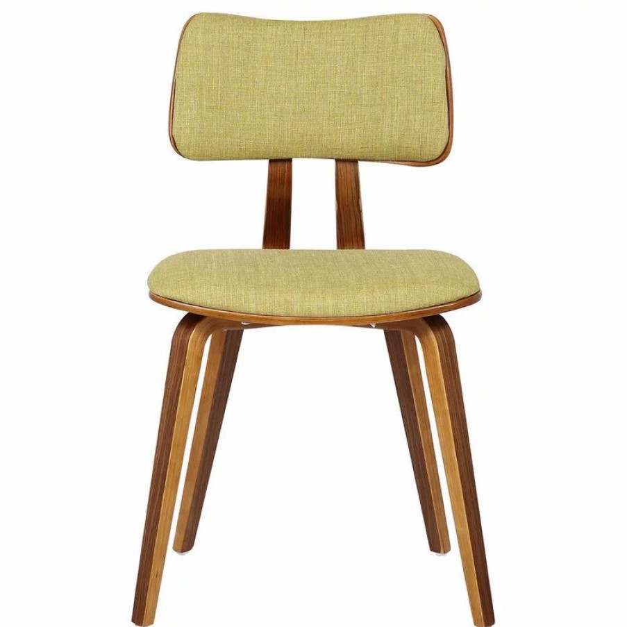 Chairs * | Armen Living Jaguar Mid-Century Dining Chair, Walnut, Green