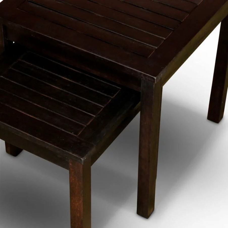 Coffee & Accent Tables * | Dty Outdoor Living Longs Peak Eucalyptus Nesting Tables, Espresso