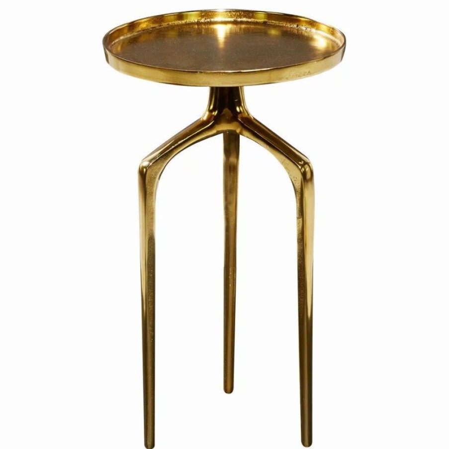 Coffee & Accent Tables * | Brimfield & May Contemporary Gold Aluminum Accent Table 84039