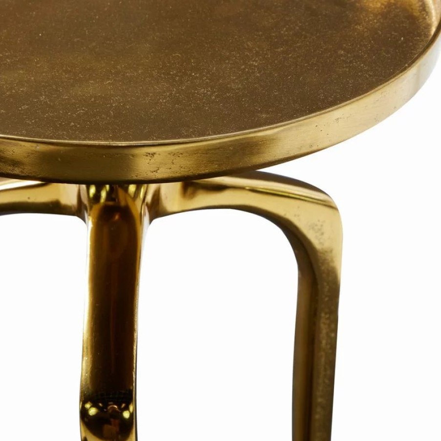 Coffee & Accent Tables * | Brimfield & May Contemporary Gold Aluminum Accent Table 84039