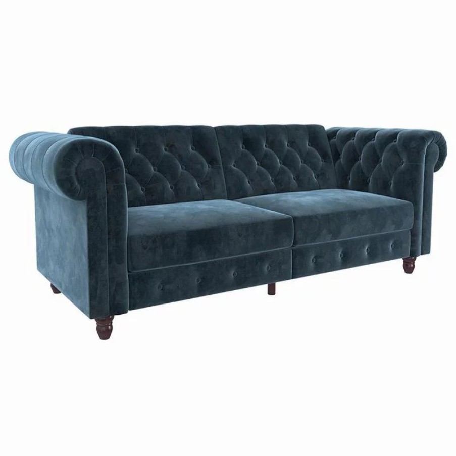 Sofas & Sectionals * | Dhp Furini Tufted Sleeper Sofa In Blue