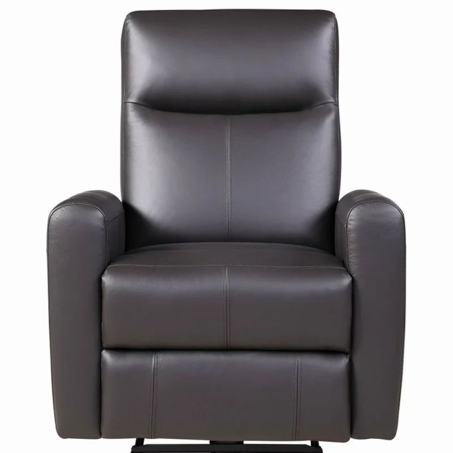 Chairs * | Acme Furniture Blane Recliner, Power Motion, Brown Top Grain Leather Match