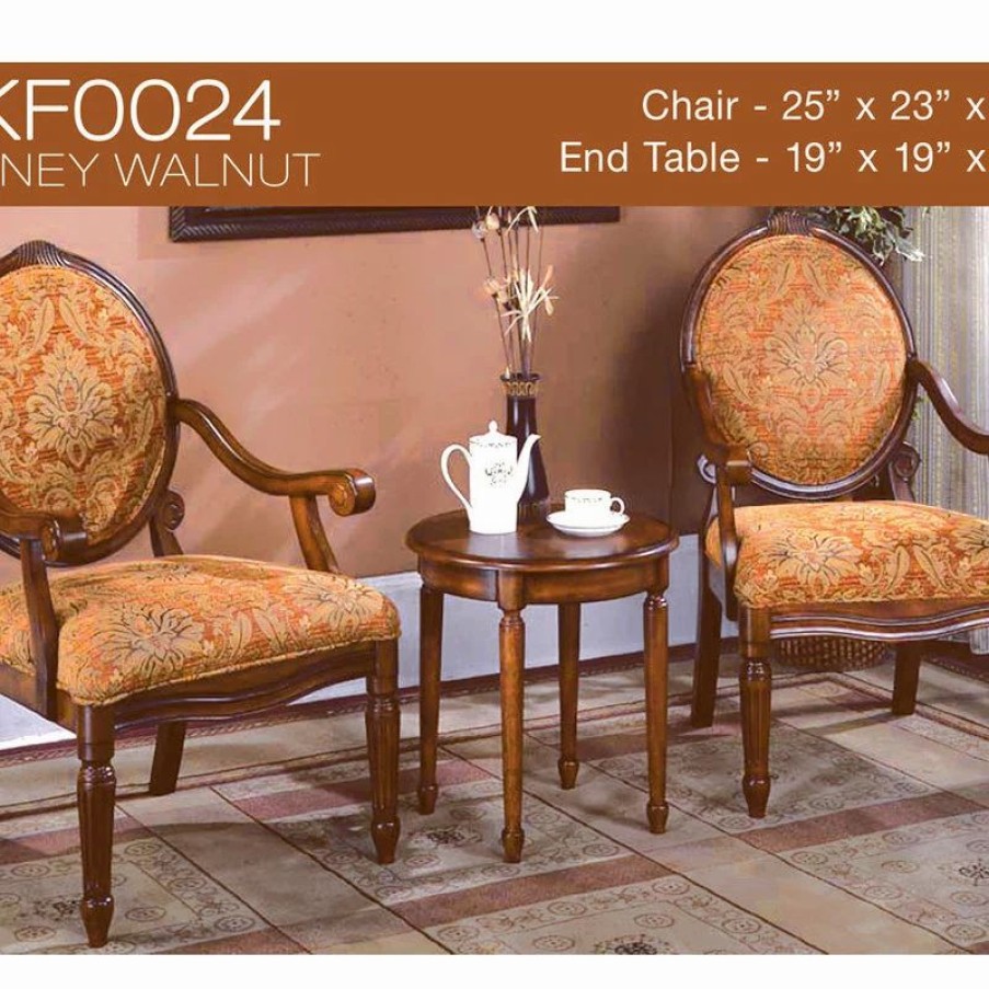 Sofas & Sectionals * | Best Master Furniture 3-Piece Traditional Living Room Accent Chair Set