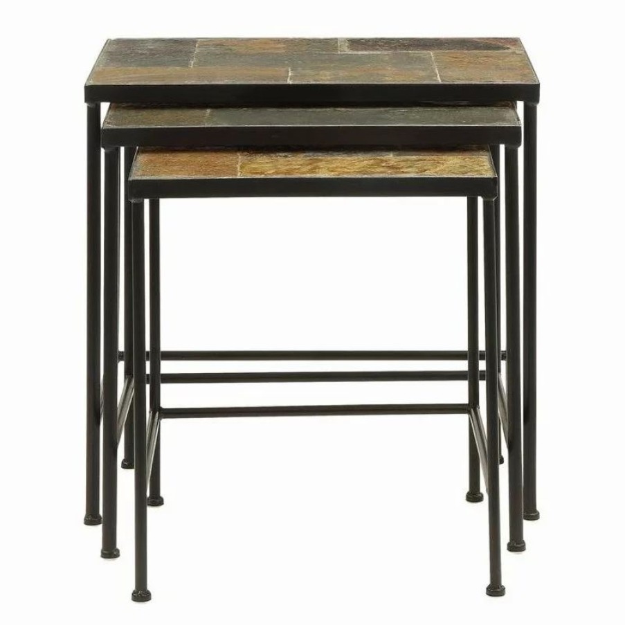 Coffee & Accent Tables * | 4D Concepts 3 Piece Nesting Tables With Slate Tops