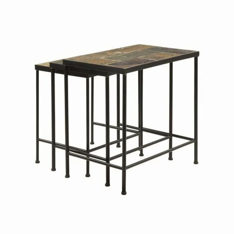 Coffee & Accent Tables * | 4D Concepts 3 Piece Nesting Tables With Slate Tops