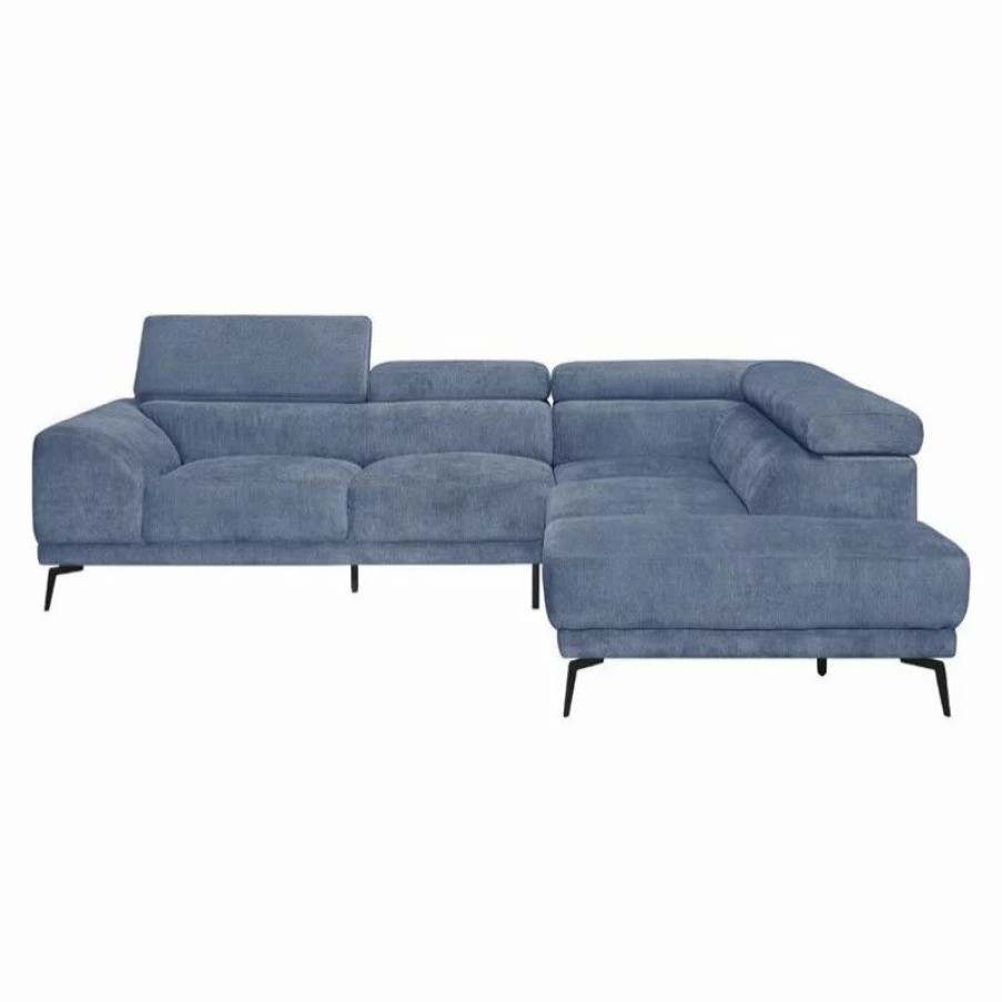 Sofas & Sectionals * | Domain Industries Inc. Lexicon Medora Upholstered Sectional Sofa In Blue