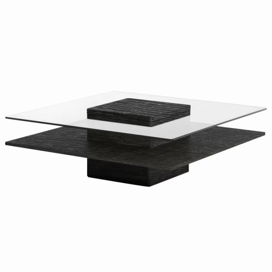 Coffee & Accent Tables * | Vig Furniture Inc. Modrest Clarion Modern Grey Elm & Glass Coffee Table