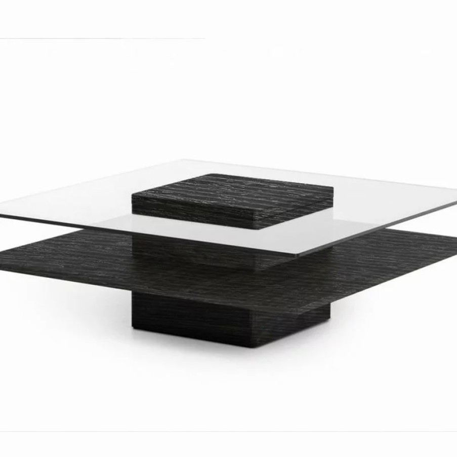 Coffee & Accent Tables * | Vig Furniture Inc. Modrest Clarion Modern Grey Elm & Glass Coffee Table