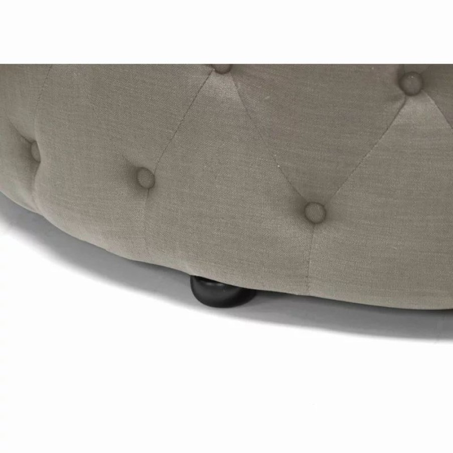 Footstools & Ottomans * | Baxton Studio Cardiff Linen Tufted Ottoman, Beige