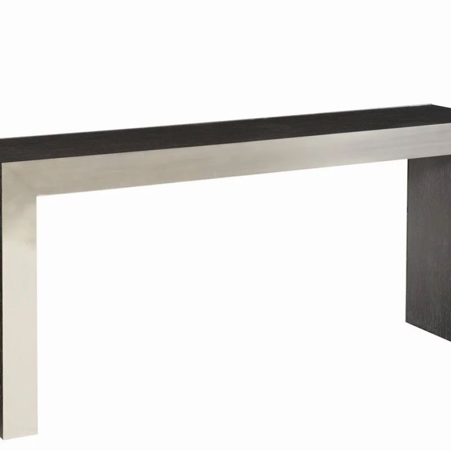 Console Tables * | Bernhardt Furniture Company Bernhardt Decorage Console Table, Cerused Mink/Silver Mist