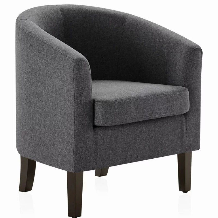 Chairs * | Belleze Modern Club Chair Barrel Design, Gray