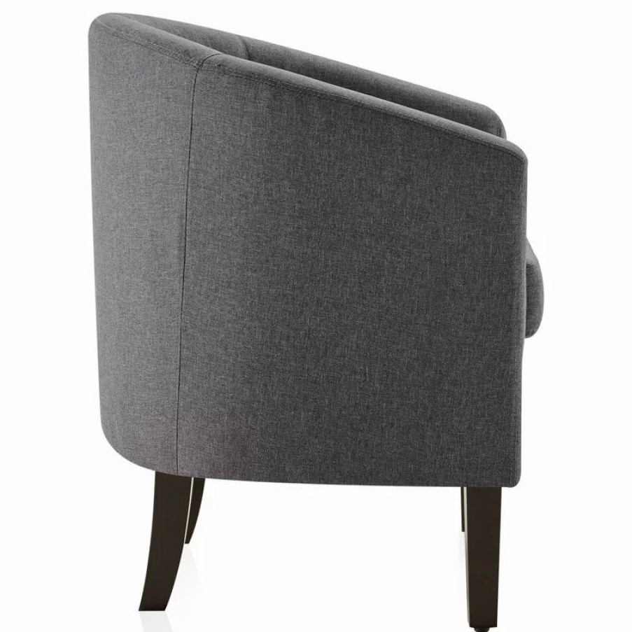 Chairs * | Belleze Modern Club Chair Barrel Design, Gray