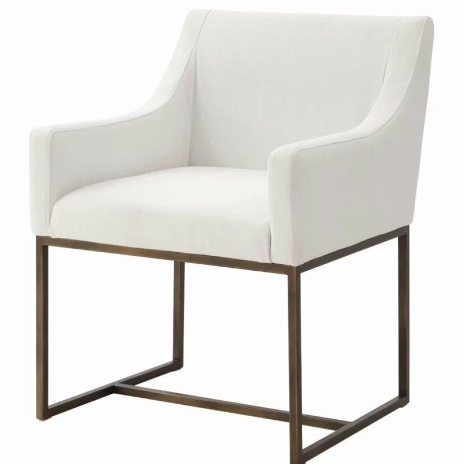 Chairs * | Vig Furniture Inc. Modrest Basel Off White And Copper Antique Brass Dining Chair