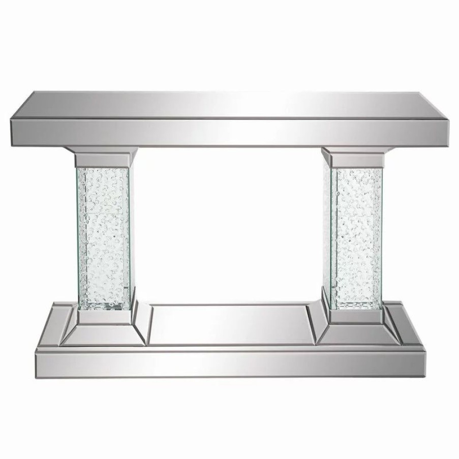 Console Tables * | Brimfield & May Glam Silver Wood Console Table 87217