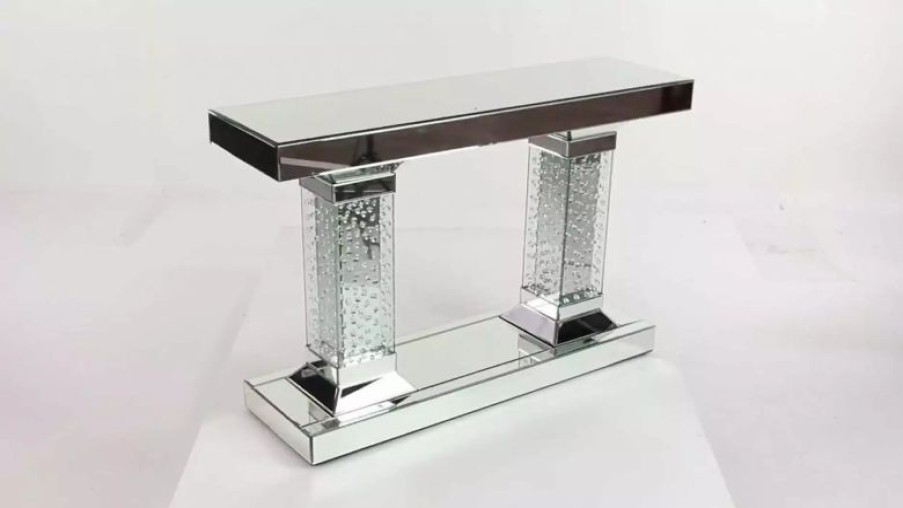 Console Tables * | Brimfield & May Glam Silver Wood Console Table 87217