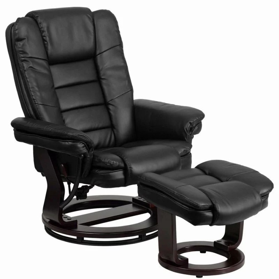 Chairs * | Flash Furniture Black Bonded Leather Recliner