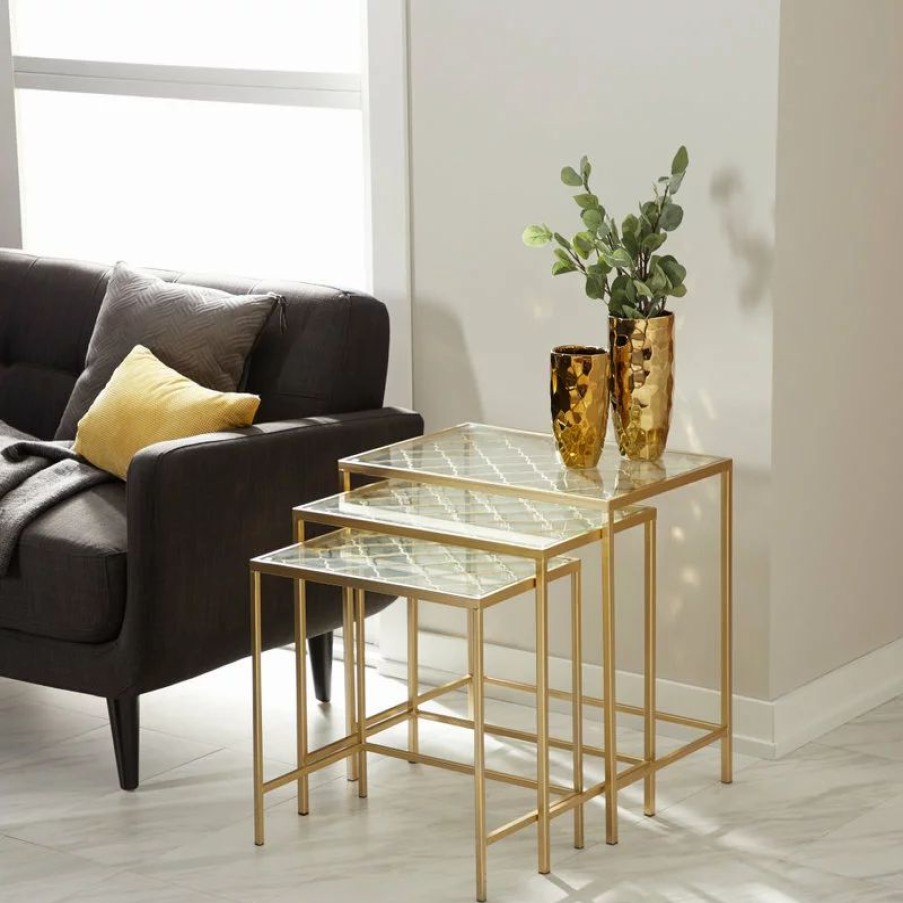 Coffee & Accent Tables * | Brimfield & May Contemporary Gold Metal Accent Table 65372