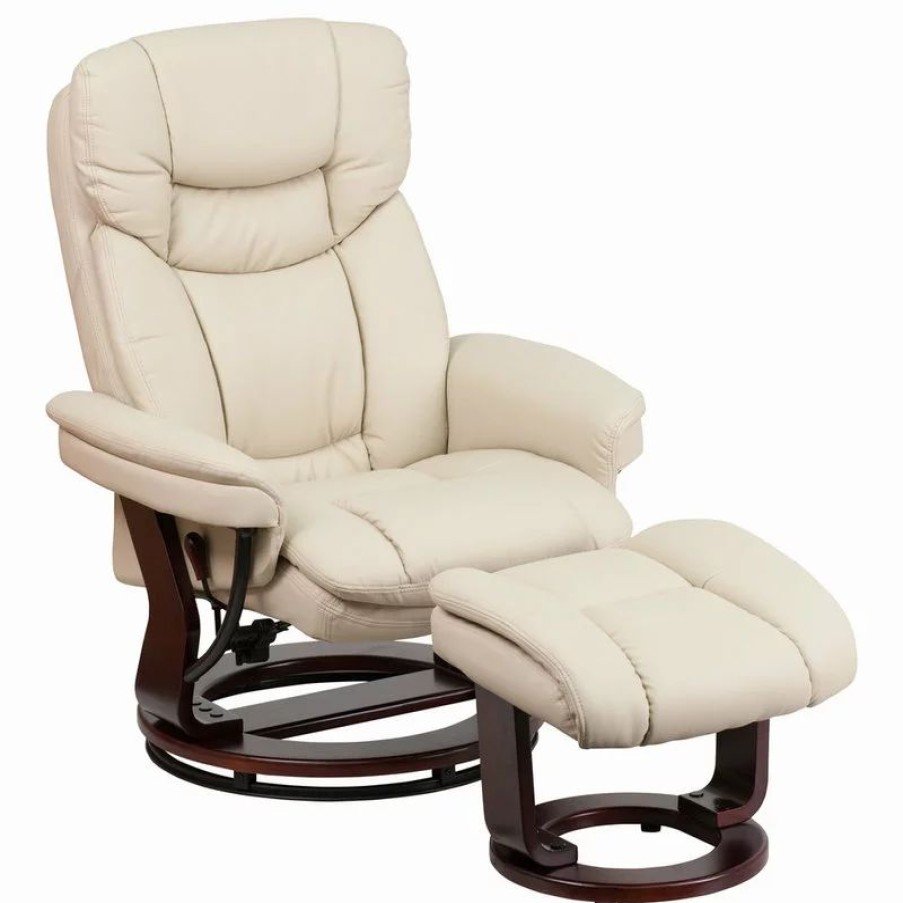 Chairs * | Flash Furniture Vintage Leather Recliner, Beige