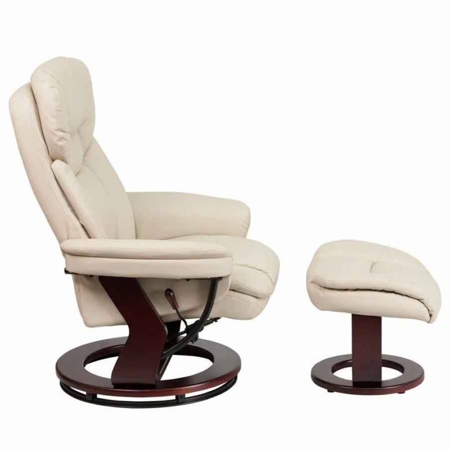 Chairs * | Flash Furniture Vintage Leather Recliner, Beige