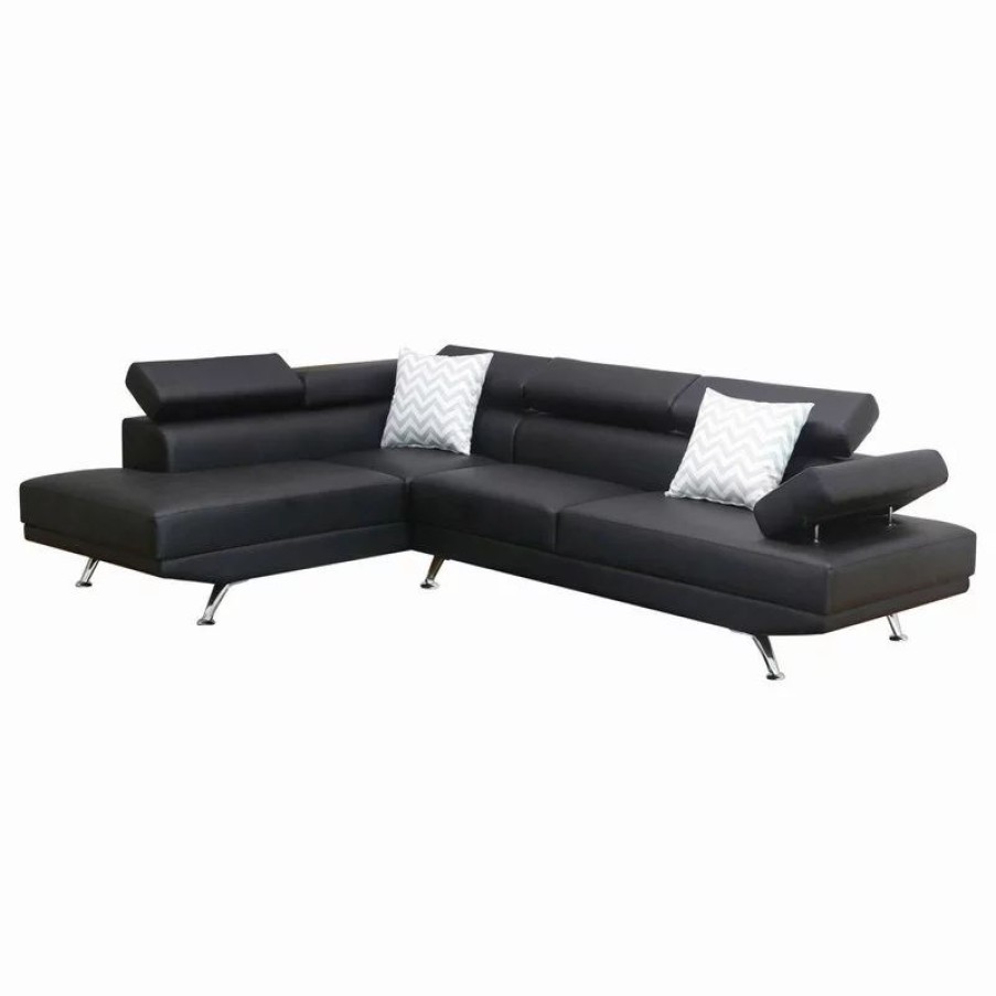 Sofas & Sectionals * | Us Furnishings Express Kensley 2-Piece Sectional Sofa Set, Black, Left-Facing