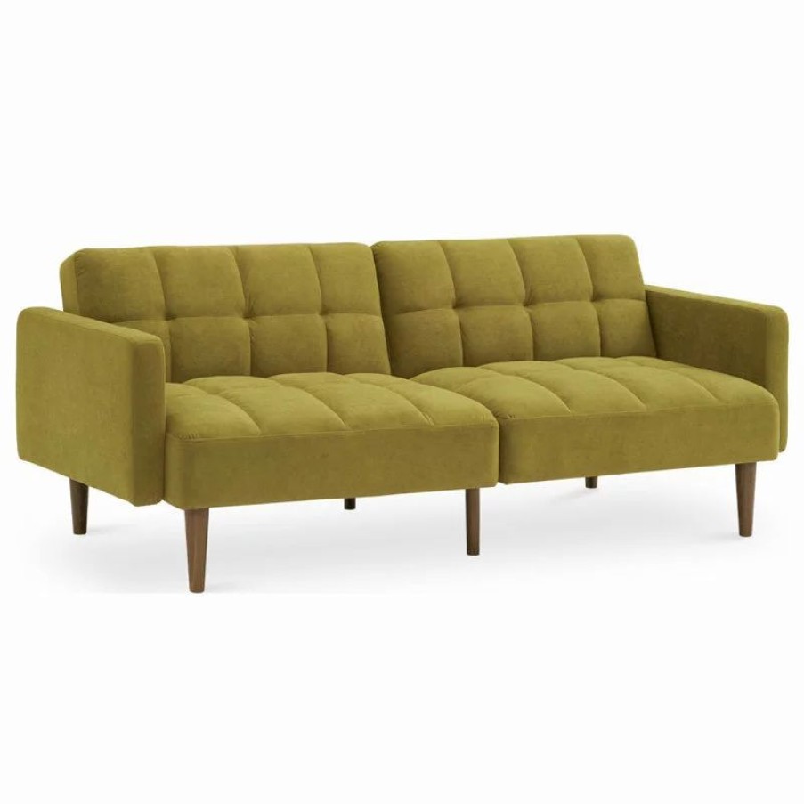 Sofas & Sectionals * | Mopioinc Mopio Aaron Futon Convertible Sofa Sleeper Light Gray, Antique Gold