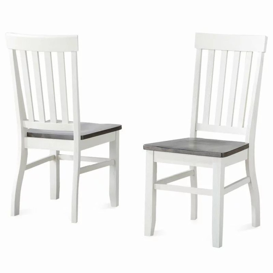 Chairs * | Steve Silver Caylie Set Of 2 Side Chair In Two Tone Ivory And Driftwood Cl550S