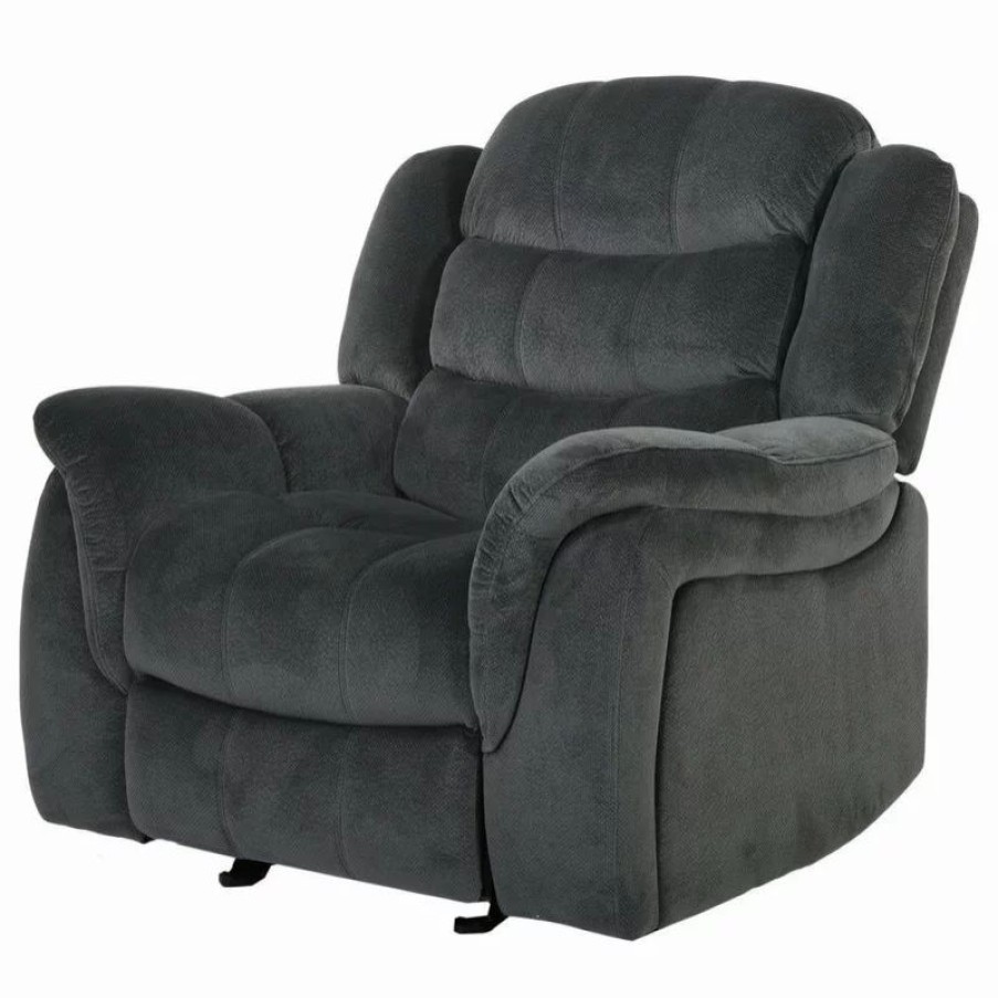 Chairs * | Gdfstudio Gdf Studio Emryka Gray Fabric Glider Recliner