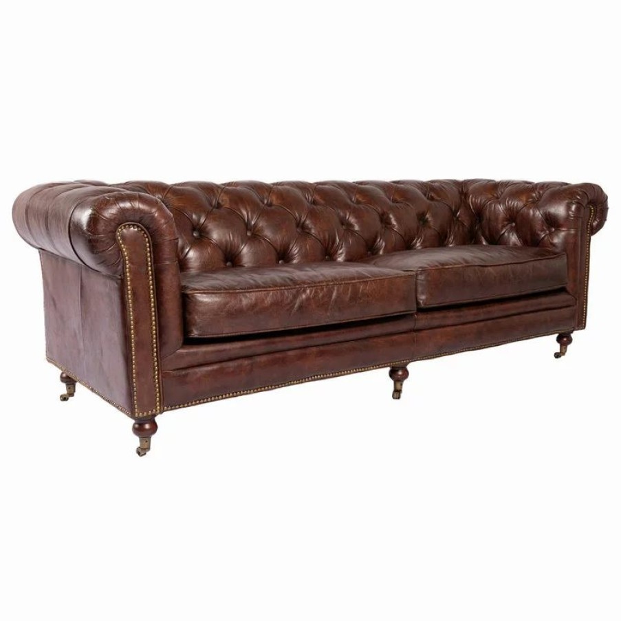 Sofas & Sectionals * | Moe'S Home Collection Birmingham Sofa Cappuccino Brown Leather