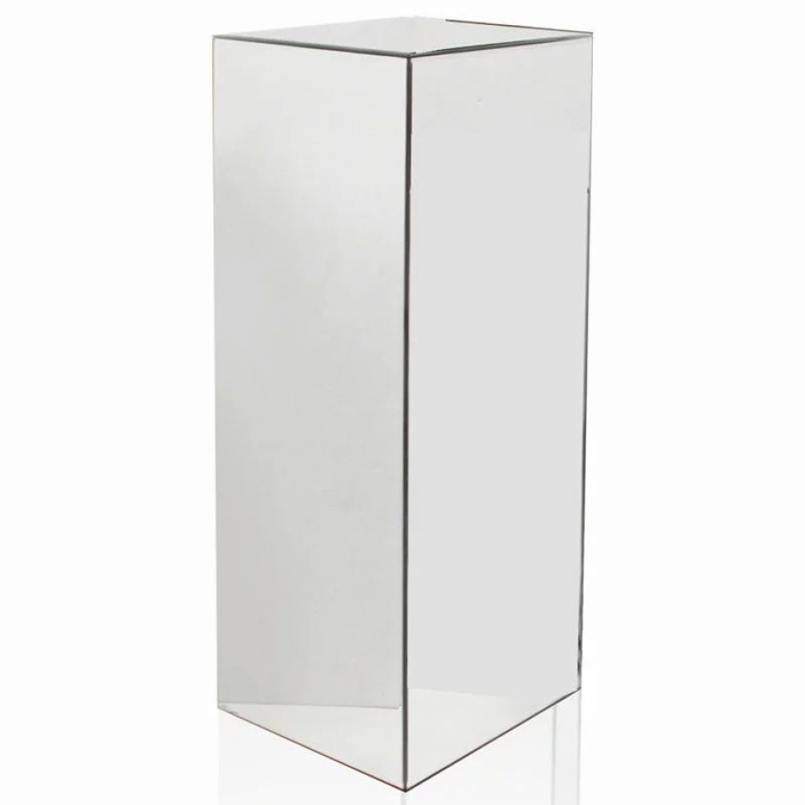 Coffee & Accent Tables * | Galore Home Mirror Block Column Or Pedestal, Silver, Large