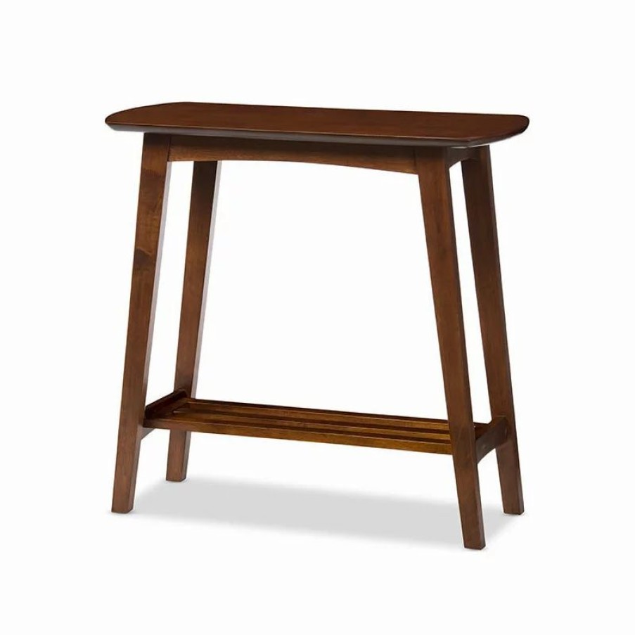 Console Tables * | Baxton Studio Sacramento Console Table, Walnut Dark Brown