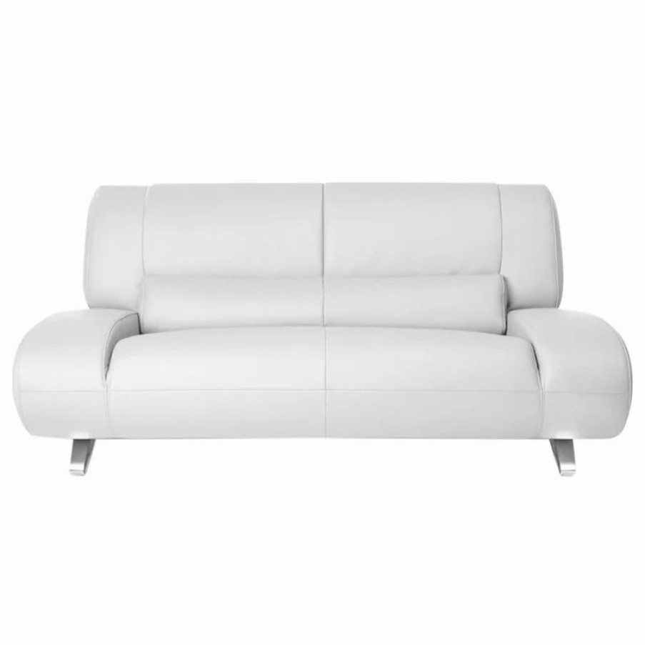 Sofas & Sectionals * | Zuri Furniture Modern Aspen White Microfiber Leather Loveseat