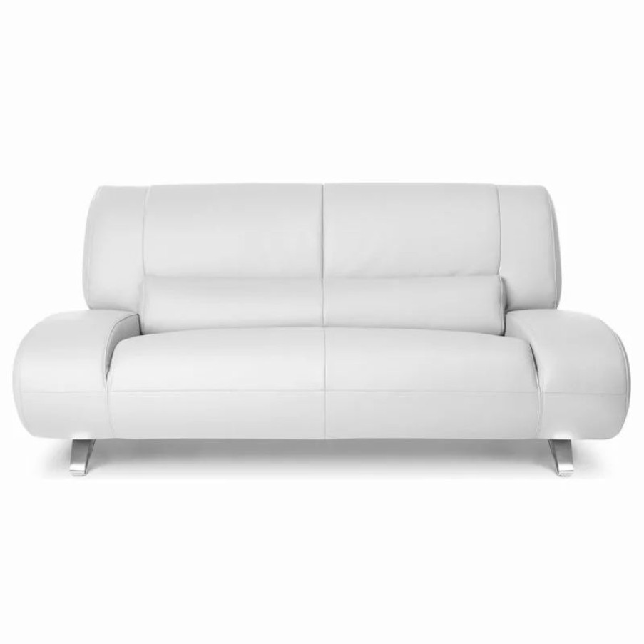 Sofas & Sectionals * | Zuri Furniture Modern Aspen White Microfiber Leather Loveseat