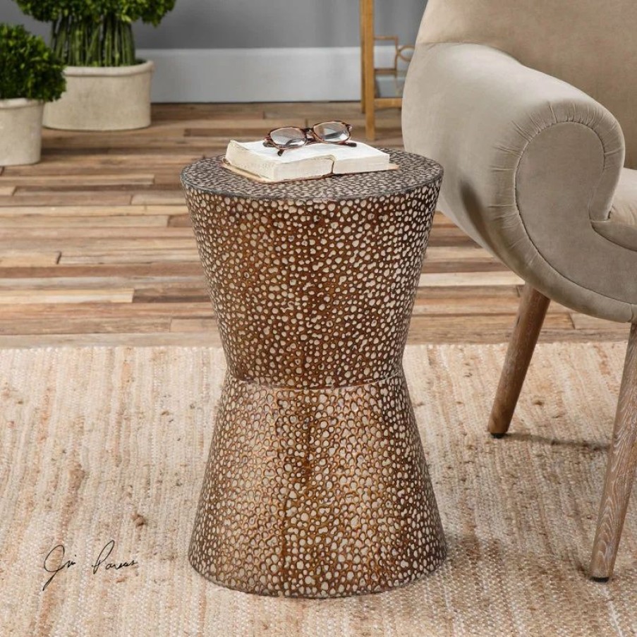 Coffee & Accent Tables * | Uttermost Cutler Drum Shaped Accent Table