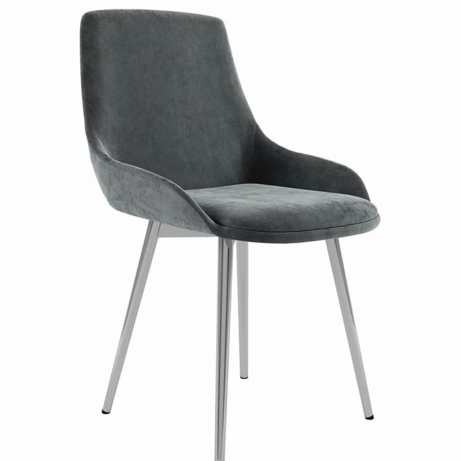 Chairs * | Whi Set Of 2 Upholstered Side Chair, Light Gray