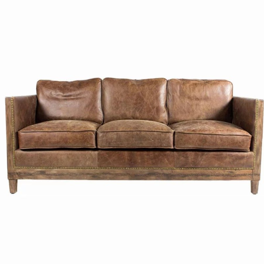 Sofas & Sectionals * | Moe'S Home Collection Darlington Sofa Grazed Brown Leather