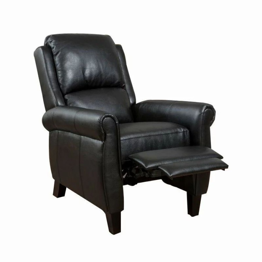 Chairs * | Gdfstudio Gdf Studio Lloyd Black Leather Recliner Club Chair