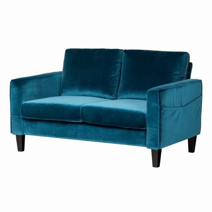 Sofas & Sectionals * | South Shore Furniture South Shore Liveit Cozy Loveseat In Velvet Blue