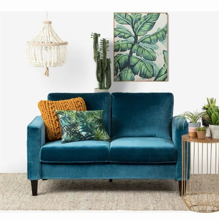 Sofas & Sectionals * | South Shore Furniture South Shore Liveit Cozy Loveseat In Velvet Blue