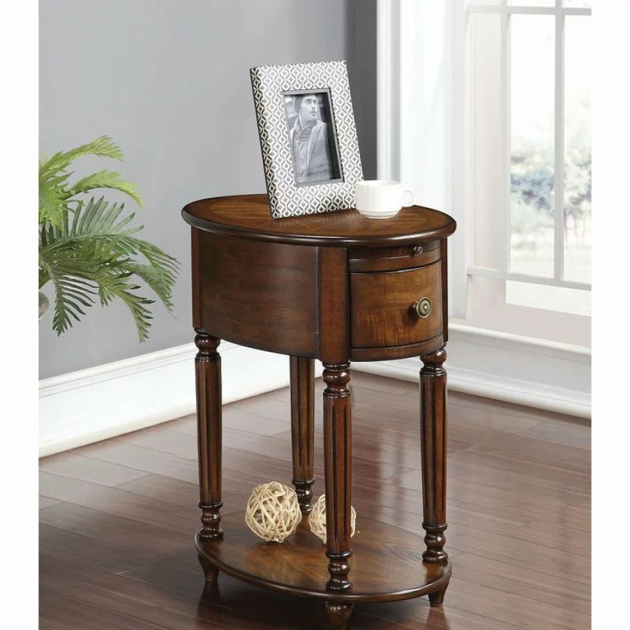 Coffee & Accent Tables * | Acme Furniture Peniel Side Table, Dark Oak