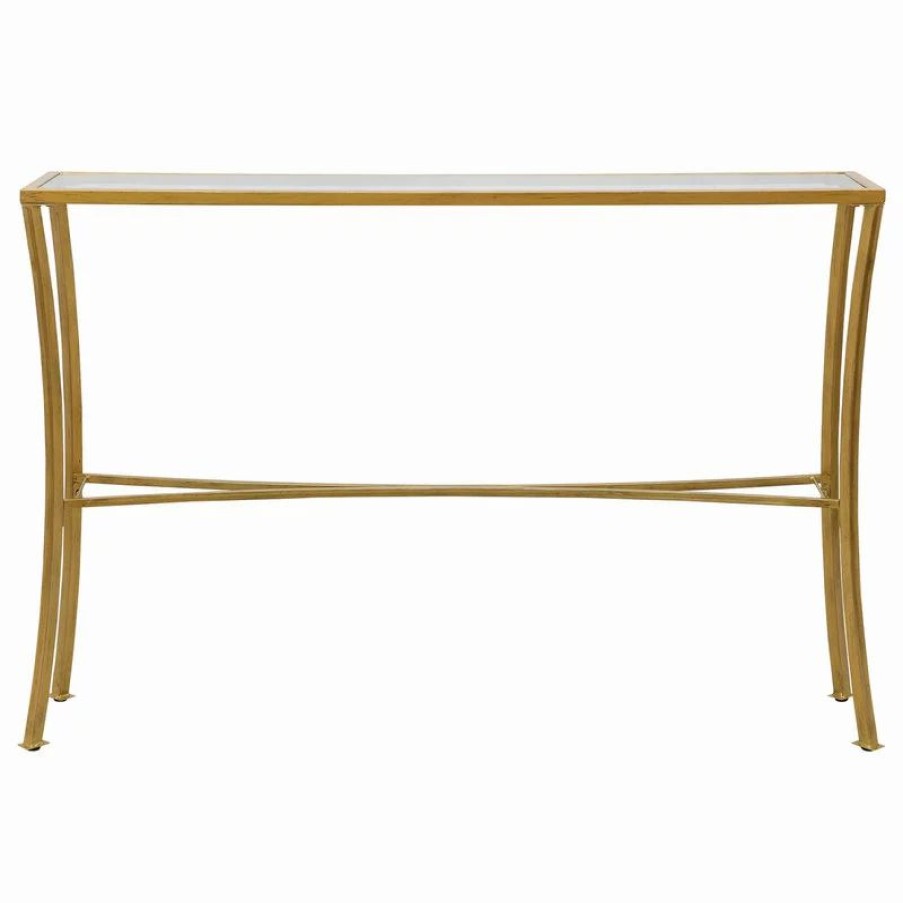 Console Tables Carolina Classics Palin Glass Top Console Table Antique Gold ⋆ Eugeriavc 7013