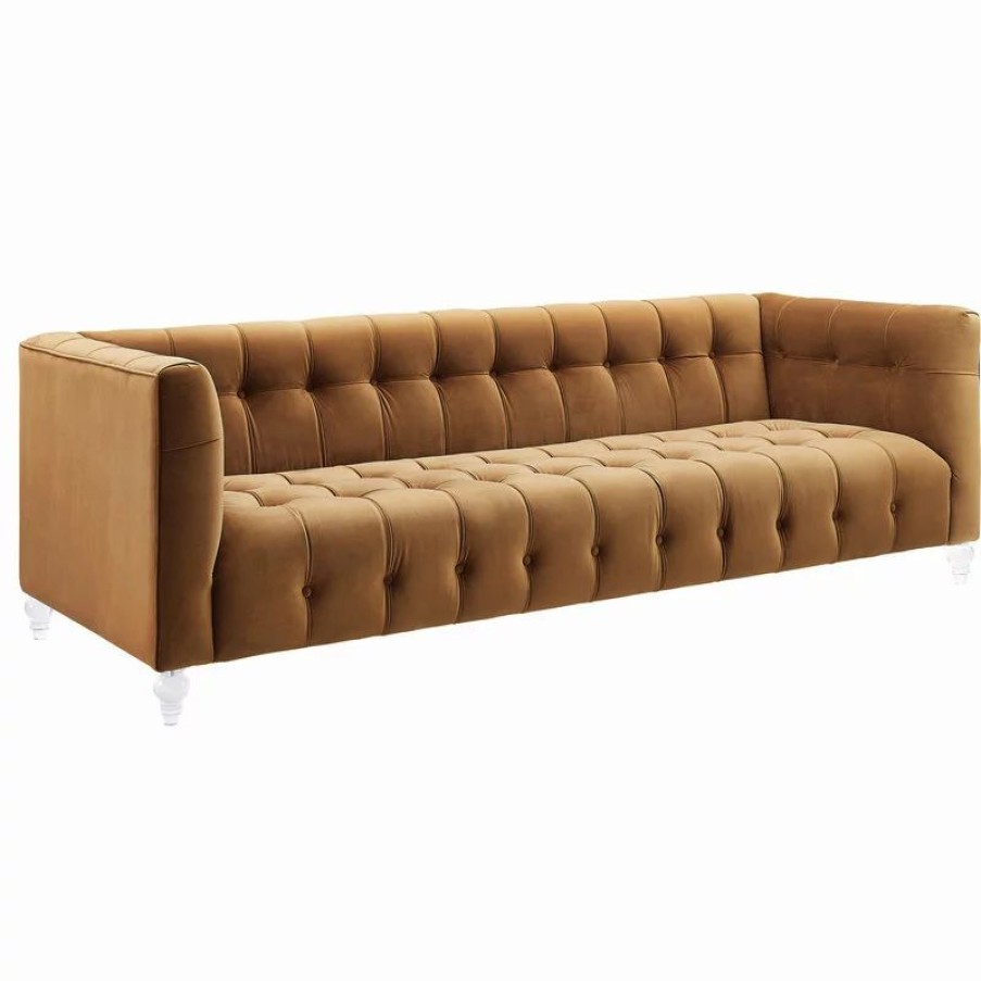 Sofas & Sectionals * | Tov Furniture Bea Velvet Sofa, Cognac